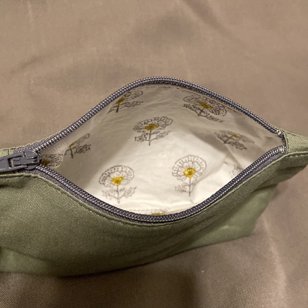 Hand made up-cycled small zipper bag, makeup